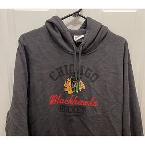 Chicago Blackhawks‎ Hoodie Majestic Mens Size XL Sweatshirt Hockey Gray NHL